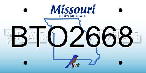 BTO2668 Missouri License Plate