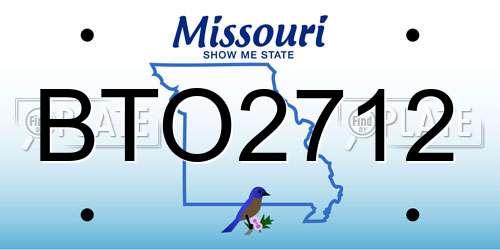 BTO2712 Missouri License Plate
