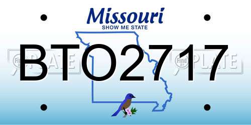 BTO2717 Missouri License Plate
