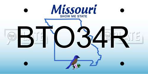 BTO34R Missouri License Plate