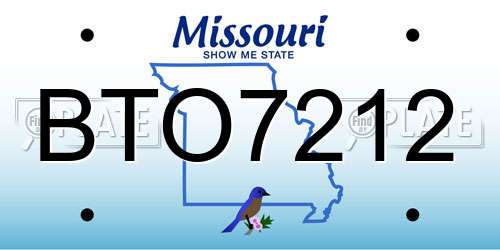 BTO7212 Missouri License Plate
