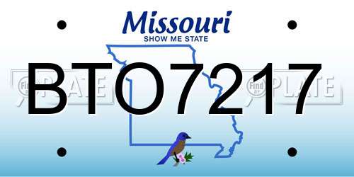 BTO7217 Missouri License Plate