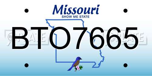 BTO7665 Missouri License Plate