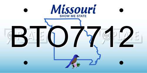 BTO7712 Missouri License Plate