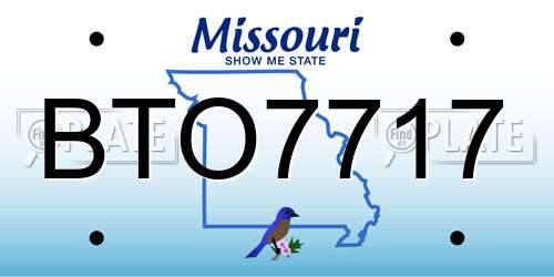 BTO7717 Missouri License Plate