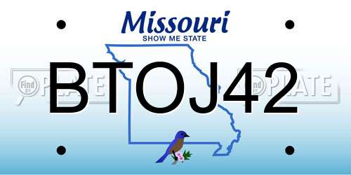 BTOJ42 Missouri License Plate