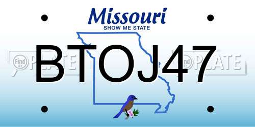 BTOJ47 Missouri License Plate