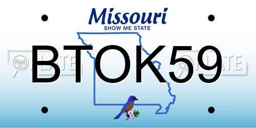 BTOK59 Missouri License Plate