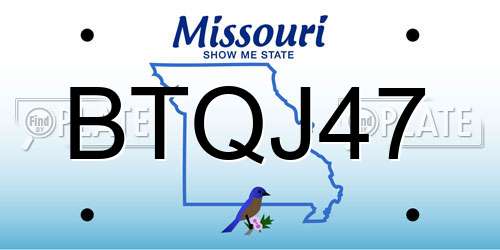 BTQJ47 Missouri License Plate