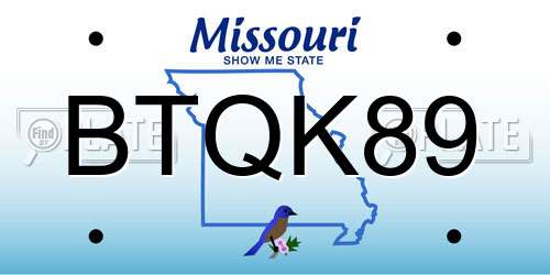BTQK89 Missouri License Plate