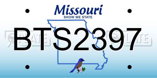 BTS2397 Missouri License Plate