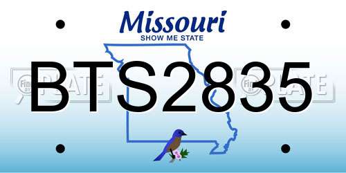 BTS2835 Missouri License Plate
