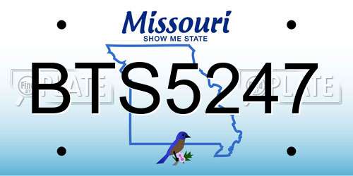 BTS5247 Missouri License Plate