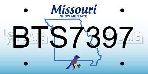 BTS7397 Missouri License Plate