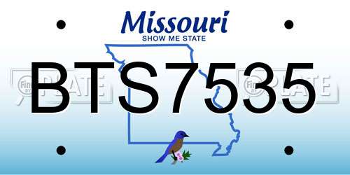 BTS7535 Missouri License Plate