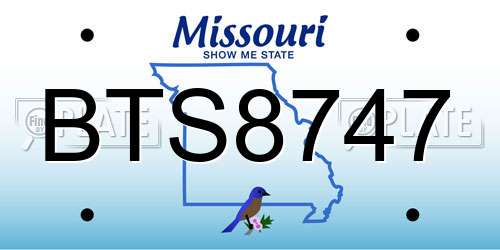 BTS8747 Missouri License Plate