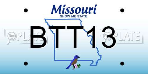 BTT13 Missouri License Plate