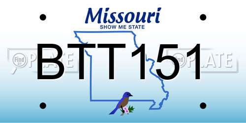 BTT151 Missouri License Plate