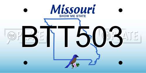 BTT503 Missouri License Plate
