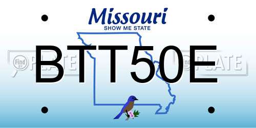 BTT50E Missouri License Plate