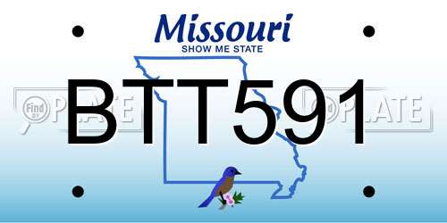 BTT591 Missouri License Plate