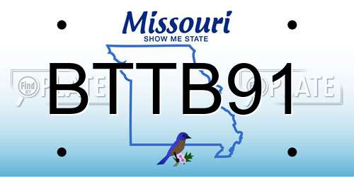 BTTB91 Missouri License Plate