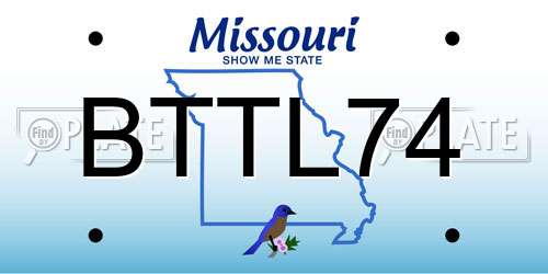 BTTL74 Missouri License Plate