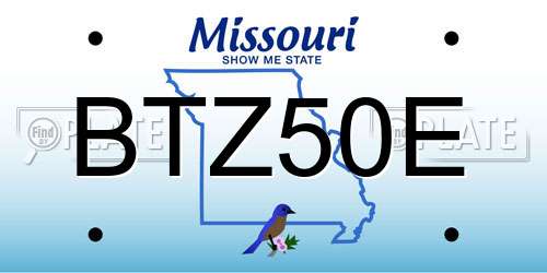 BTZ50E Missouri License Plate