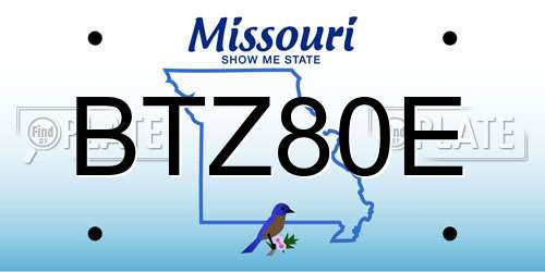 BTZ80E Missouri License Plate