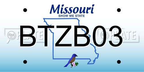BTZB03 Missouri License Plate