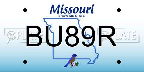 BU89R Missouri License Plate