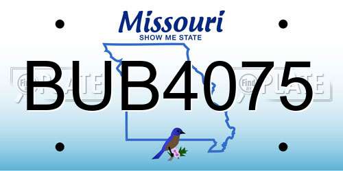 BUB4075 Missouri License Plate