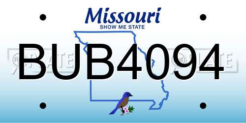 BUB4094 Missouri License Plate
