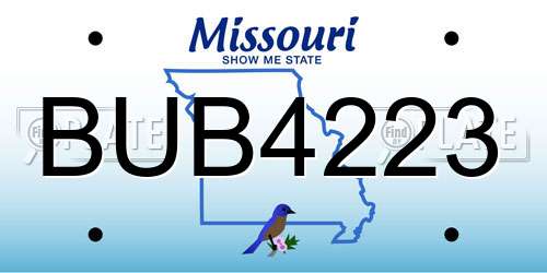 BUB4223 Missouri License Plate