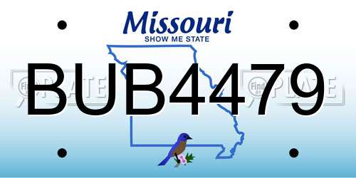 BUB4479 Missouri License Plate
