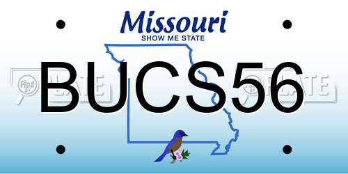 BUCS56 Missouri License Plate