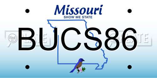 BUCS86 Missouri License Plate