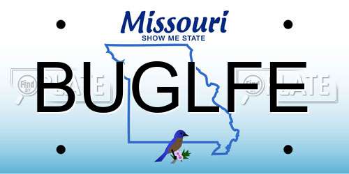 BUGLFE Missouri License Plate