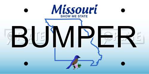 BUMPER Missouri License Plate