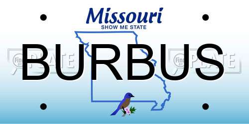 BURBUS Missouri License Plate