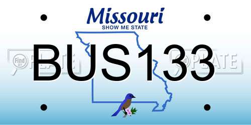 BUS133 Missouri License Plate