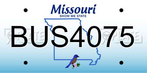 BUS4075 Missouri License Plate