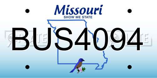 BUS4094 Missouri License Plate