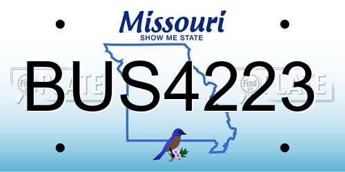 BUS4223 Missouri License Plate