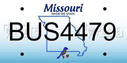 BUS4479 Missouri License Plate