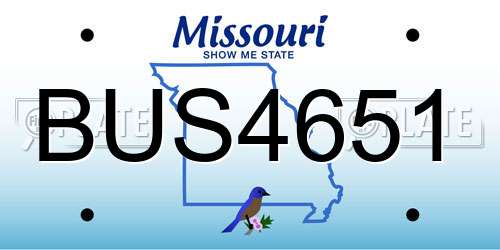 BUS4651 Missouri License Plate