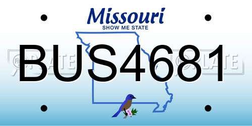 BUS4681 Missouri License Plate