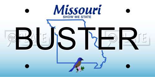 BUSTER Missouri License Plate