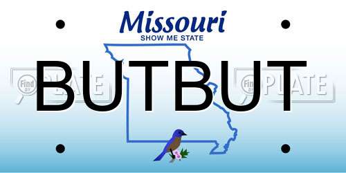 BUTBUT Missouri License Plate