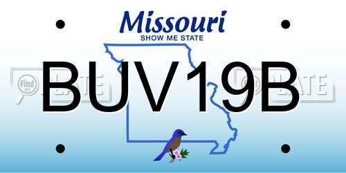 BUV19B Missouri License Plate